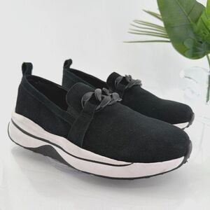 Blondo Women Mckayla Waterproof Sneaker Chunky Slip On Chain Black Suede Size 10